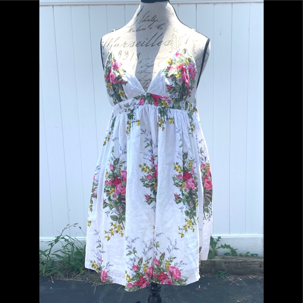 Topshop floral white dress with adjustable straps